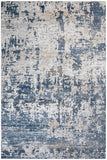 handmade Modern Abstract Blue Beige Machine Made RECTANGLE POLYESTER area rug 9x12