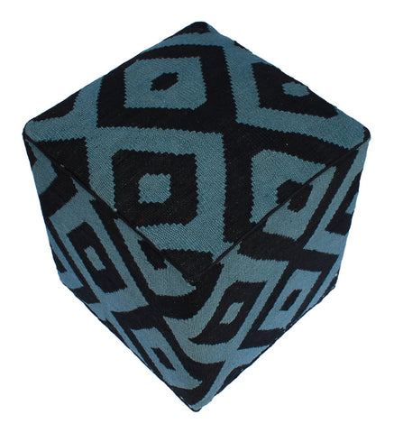 handmade  Ottoman Black Grey HandmadeRECTANGLE 100% WOOL area rug