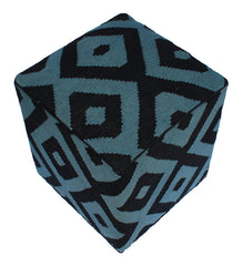 handmade  Ottoman Black Grey HandmadeRECTANGLE 100% WOOL area rug