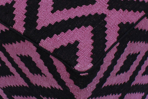 handmade  Ottoman Black Purple HandmadeRECTANGLE 100% WOOL area rug