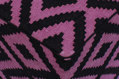 handmade  Ottoman Black Purple HandmadeRECTANGLE 100% WOOL area rug