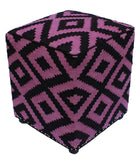 handmade  Ottoman Black Purple HandmadeRECTANGLE 100% WOOL area rug