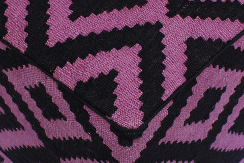 handmade  Ottoman Black Purple HandmadeRECTANGLE 100% WOOL area rug