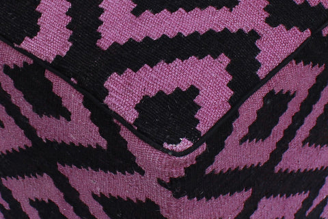 handmade  Ottoman Black Purple HandmadeRECTANGLE 100% WOOL area rug