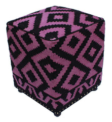 handmade  Ottoman Black Purple HandmadeRECTANGLE 100% WOOL area rug