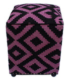 handmade  Ottoman Black Purple HandmadeRECTANGLE 100% WOOL area rug