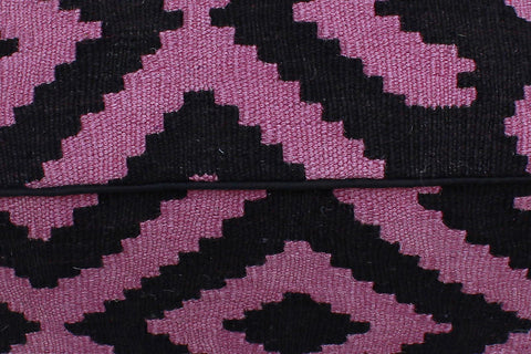 handmade  Ottoman Black Purple HandmadeRECTANGLE 100% WOOL area rug