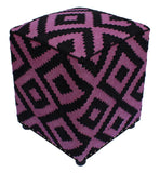 handmade  Ottoman Black Purple HandmadeRECTANGLE 100% WOOL area rug