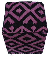 handmade  Ottoman Black Purple HandmadeRECTANGLE 100% WOOL area rug