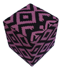 handmade  Ottoman Black Purple HandmadeRECTANGLE 100% WOOL area rug