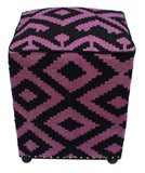 handmade  Ottoman Black Purple HandmadeRECTANGLE 100% WOOL area rug