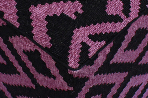handmade  Ottoman Black Purple HandmadeRECTANGLE 100% WOOL area rug