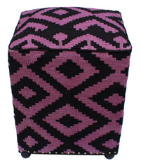 handmade  Ottoman Black Purple HandmadeRECTANGLE 100% WOOL area rug