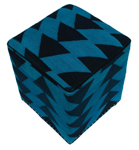 handmade  Ottoman Blue Black HandmadeRECTANGLE 100% WOOL area rug