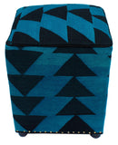 handmade  Ottoman Blue Black HandmadeRECTANGLE 100% WOOL area rug