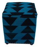 handmade  Ottoman Blue Black HandmadeRECTANGLE 100% WOOL area rug