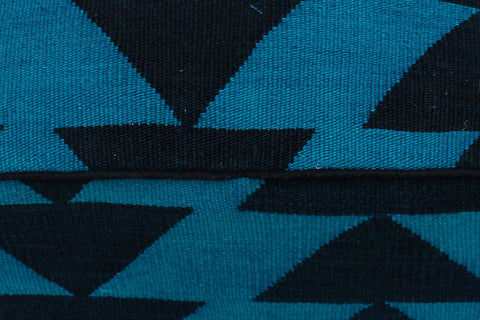 handmade  Ottoman Blue Black HandmadeRECTANGLE 100% WOOL area rug