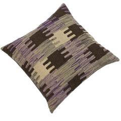 handmade Traditional Pillow Purple Gray Hand-made SQUARE 100% WOOL kilim throw pillow