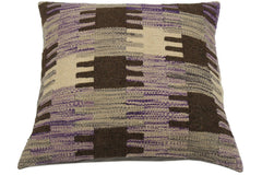 handmade Traditional Pillow Purple Gray Hand-made SQUARE 100% WOOL kilim throw pillow