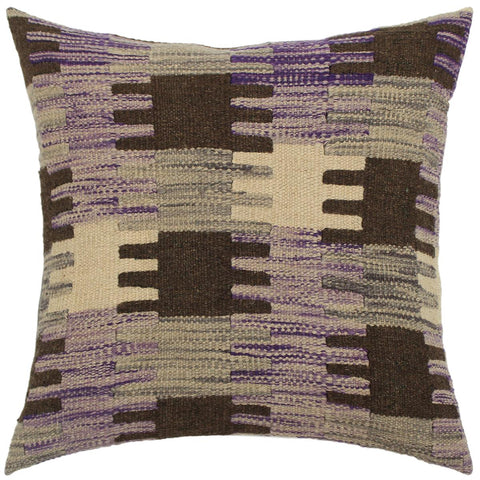 handmade Traditional Pillow Purple Gray Hand-made SQUARE 100% WOOL kilim throw pillow