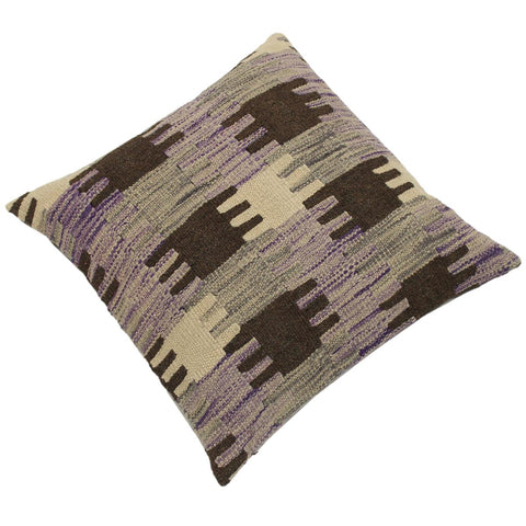 handmade Traditional Pillow Purple Gray Hand-made SQUARE 100% WOOL kilim throw pillow