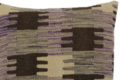 handmade Traditional Pillow Purple Gray Hand-made SQUARE 100% WOOL kilim throw pillow