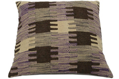 handmade Traditional Pillow Purple Gray Hand-made SQUARE 100% WOOL kilim throw pillow