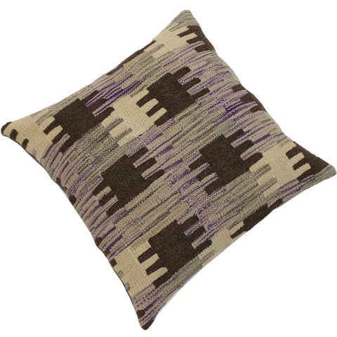handmade Traditional Pillow Purple Gray Hand-made SQUARE 100% WOOL kilim throw pillow