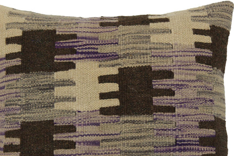 handmade Traditional Pillow Purple Gray Hand-made SQUARE 100% WOOL kilim throw pillow