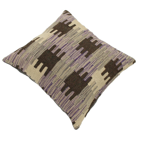 handmade Traditional Pillow Purple Gray Hand-made SQUARE 100% WOOL kilim throw pillow
