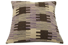 handmade Traditional Pillow Purple Gray Hand-made SQUARE 100% WOOL kilim throw pillow