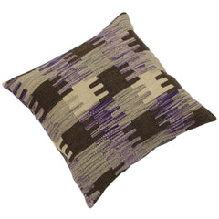 handmade Traditional Pillow Purple Gray Hand-made SQUARE 100% WOOL kilim throw pillow