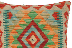 handmade Traditional Pillow Rust Teal Hand-Woven SQUARE 100% WOOL kilim throw pillow