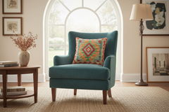 Tribal Turkish Alpha Hand Woven Kilim Throw Pillow