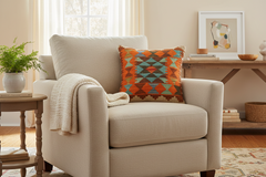 Shabby Chic Turkish Angeline Hand Woven Kilim Throw Pillow