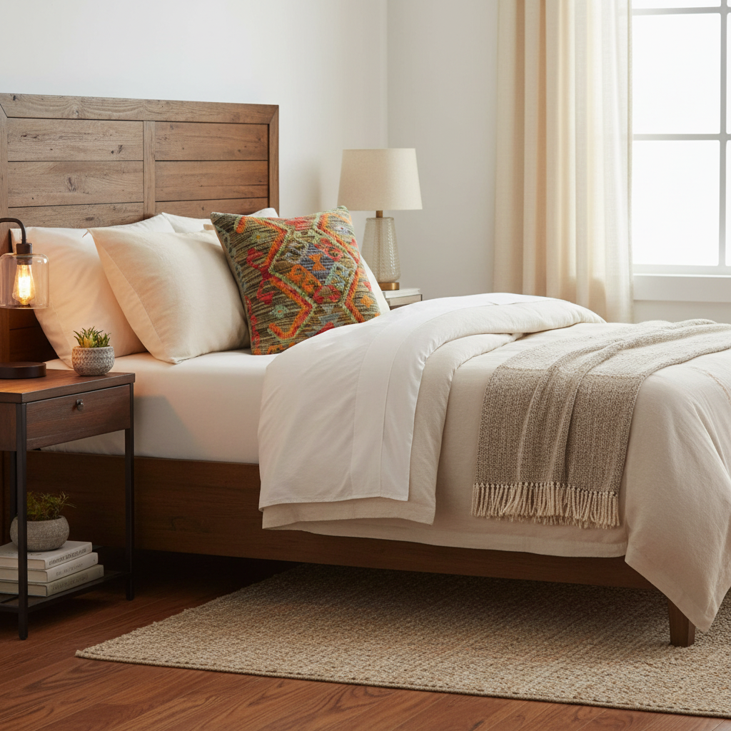 Rustic Turkish Reed Hand Woven Kilim Pillow