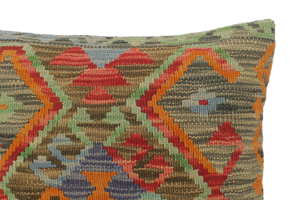 handmade Tribal Turkish Antique Charcoal Red Hand-Woven SQUARE 100% WOOL pillow