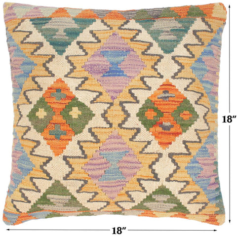 handmade Traditional Pillow Gold Rust Hand-Woven SQUARE 100% WOOL kilim throw pillow