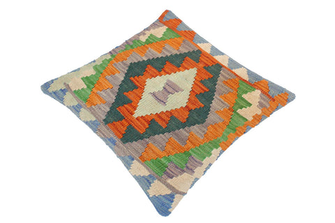 handmade Traditional Pillow Rust Blue Hand-Woven SQUARE 100% WOOL area rug