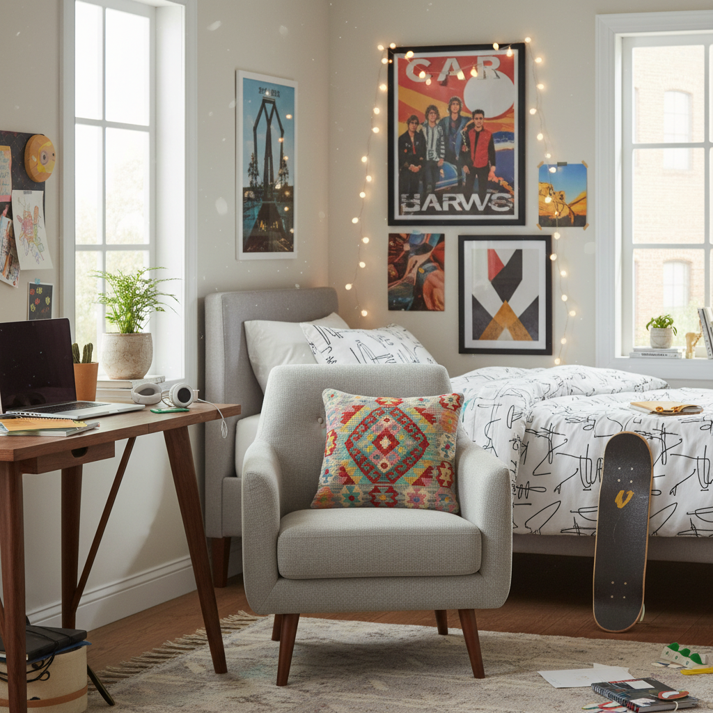 Boho Chic Turkish Thornton Hand Woven Kilim Pillow