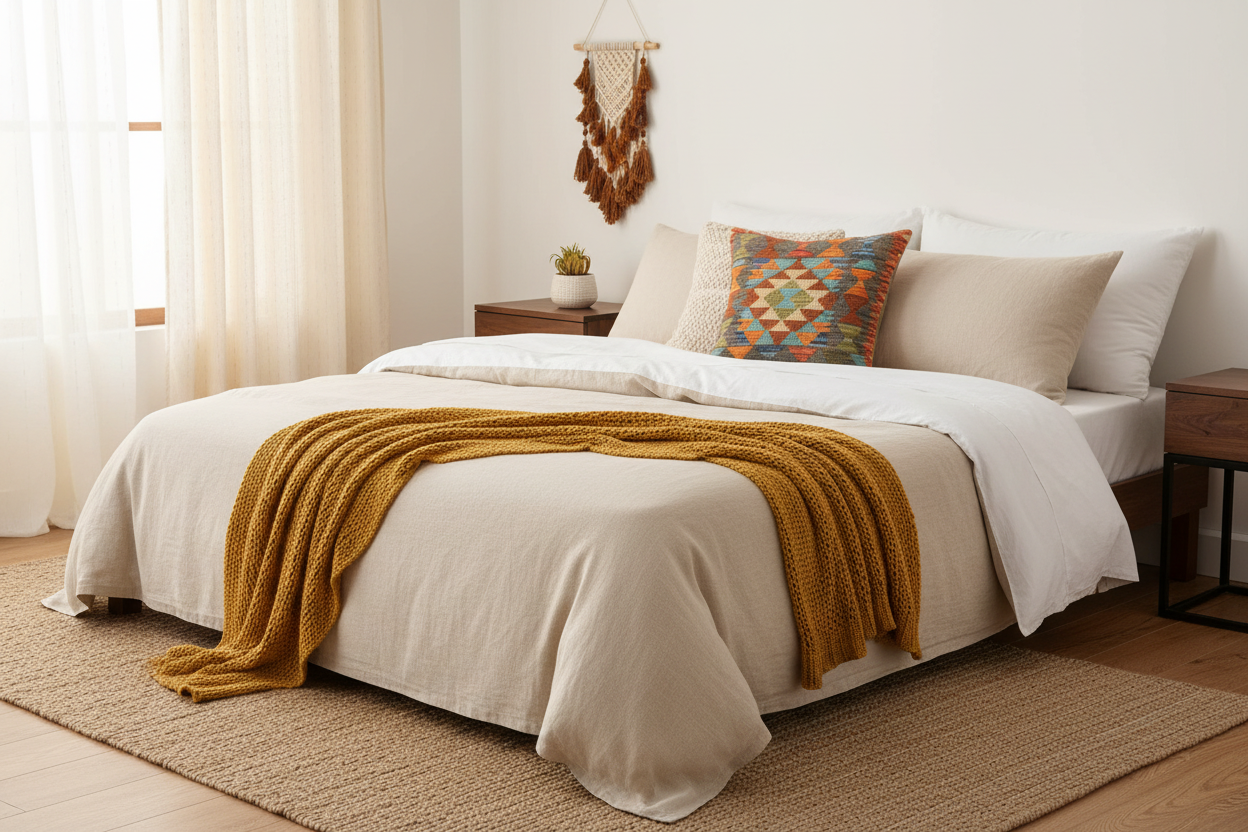 Boho Chic Turkish Barabara Hand Woven Kilim Throw Pillow