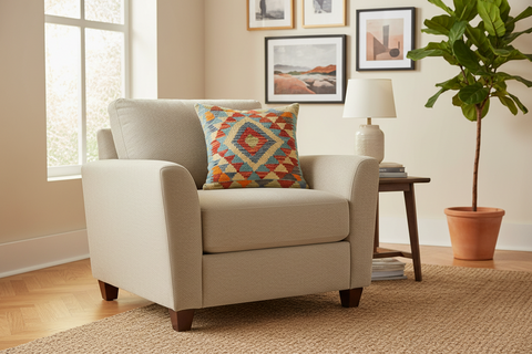 Southwestern Turkish Elease Hand Woven Kilim Throw Pillow