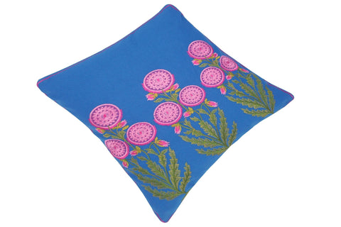 handmade Turkish Throw Pillow Blue Green  SQUARE cotton throw pillow