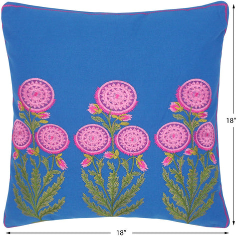 handmade Turkish Throw Pillow Blue Green  SQUARE cotton throw pillow