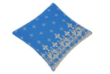 handmade Turkish Throw Pillow Blue Gray  SQUARE cotton throw pillow