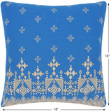 handmade Turkish Throw Pillow Blue Gray  SQUARE cotton throw pillow