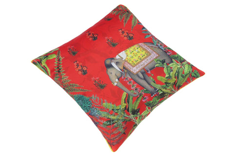 handmade Turkish Throw Pillow Red Green  SQUARE handmade Silk Throw Pillow