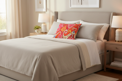 Devora Modern Ikat Silk Pillow