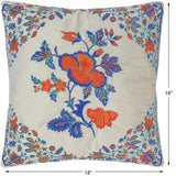 handmade Turkish Throw Pillow Beige Blue  SQUARE Velvet throw pillow