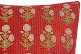 handmade Traditional Pillow Red Green  SQUARE Velvet throw pillow
